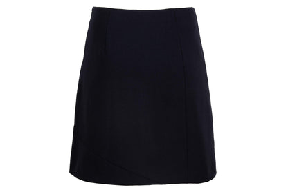 F/W 2001 Simultaneous avant garde black wool skirt with leather inserts / Made in Italy