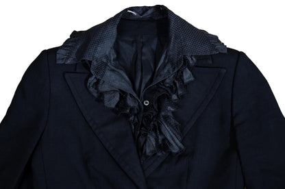 Vintage Gaetano Navarra black wool blazer and skirt suit / Made in Italy