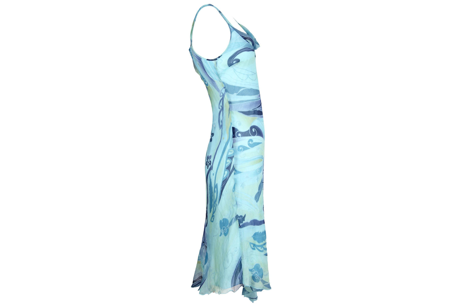 Vintage 100% silk crepe asymmetrical cowl neck dress / Made in Italy