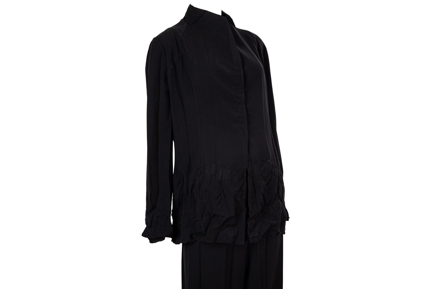 Vintage French brand permanent pleats black jacket and pants / Made in France