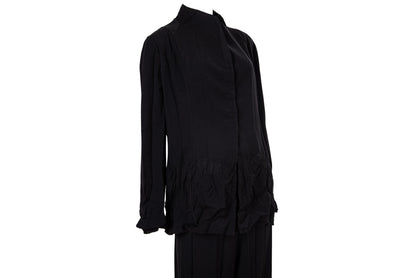 Vintage French brand permanent pleats black jacket and pants / Made in France