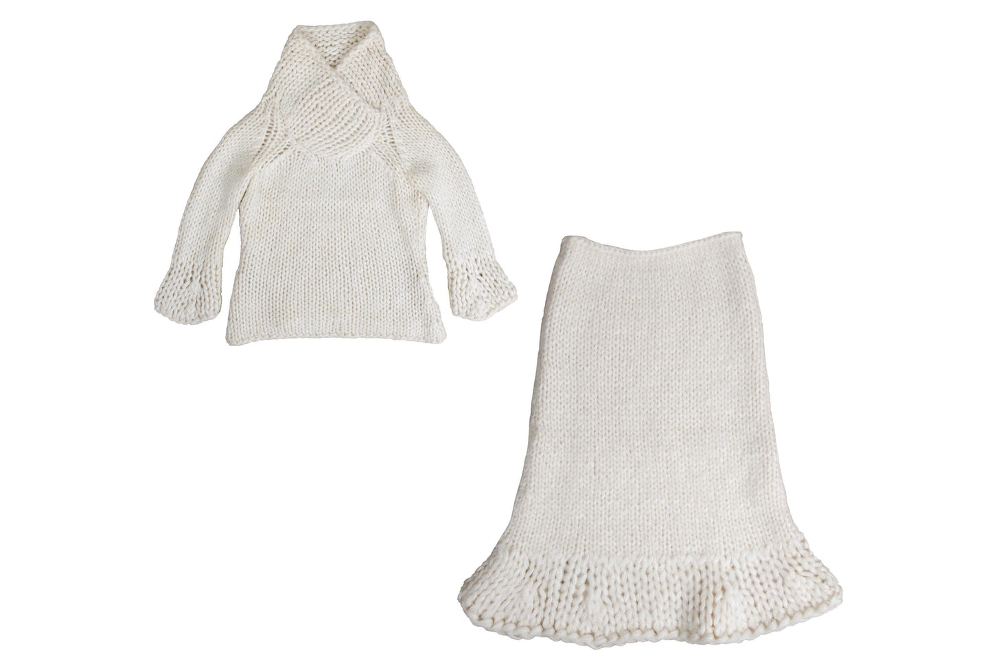 Vintage Junko Shimada fuzzy mohair chunky knit two piece set / Made in Japan