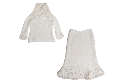 Vintage Junko Shimada fuzzy mohair chunky knit two piece set / Made in Japan