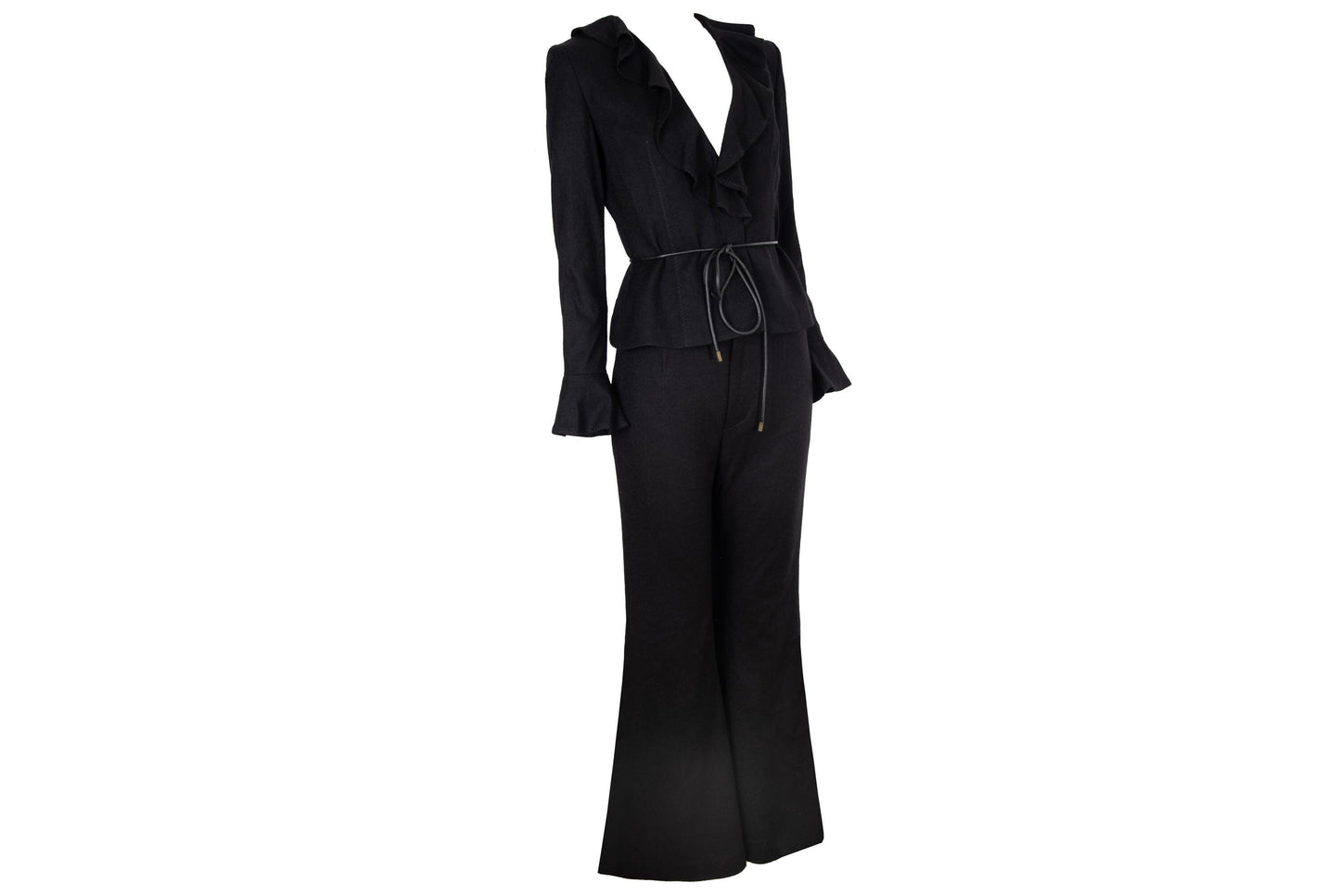 Novespazio by Noboru Yamafuji two piece black wool suit / Made in Japan