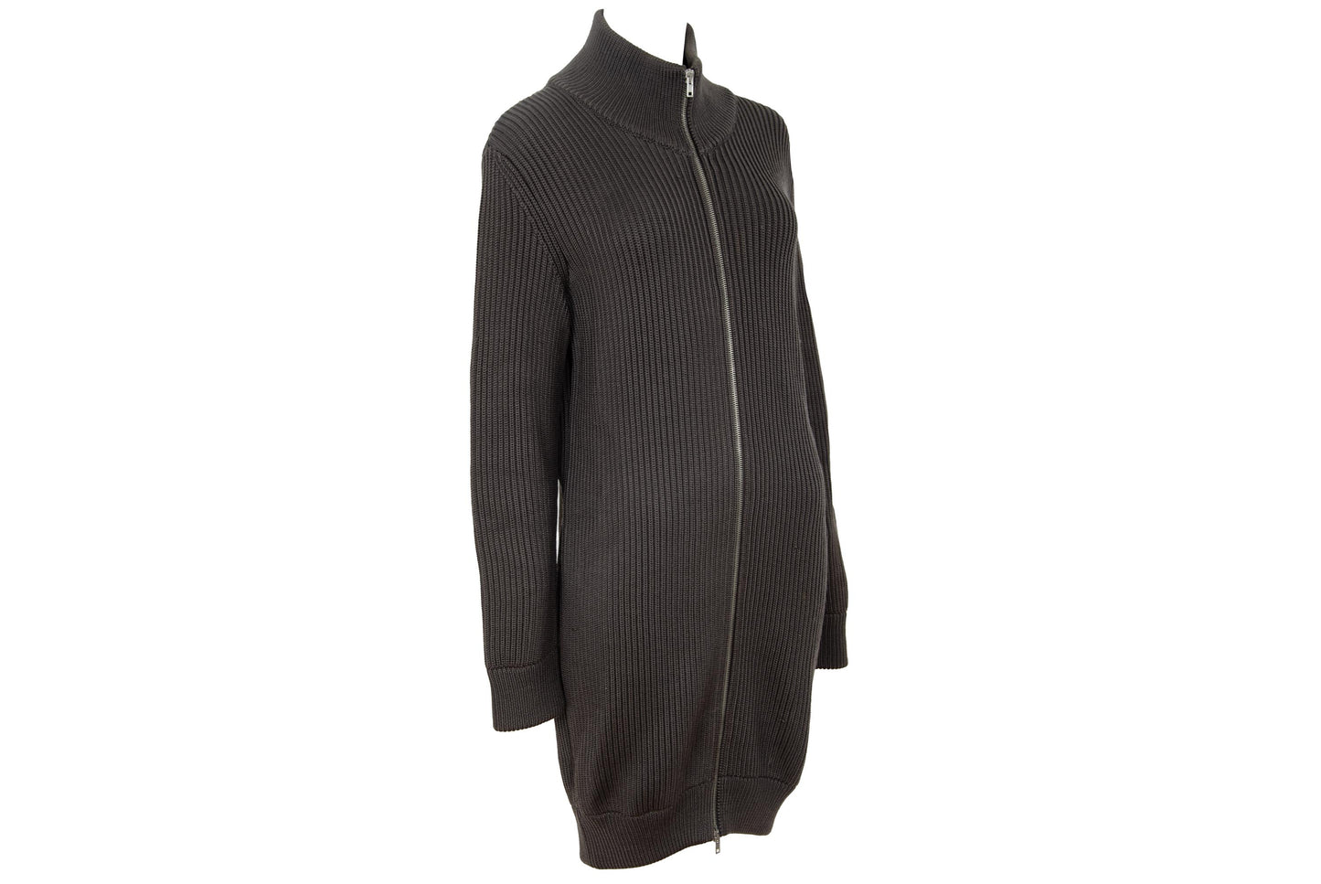 Vintage Martin Margiela 100% wool rib knit high collar zip front sweater