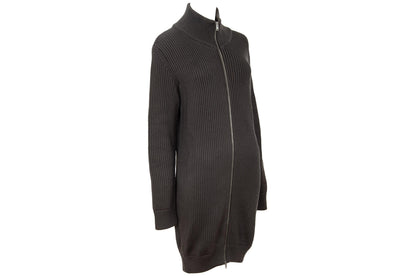 Vintage Martin Margiela 100% wool rib knit high collar zip front sweater