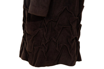 Vintage Ritsuko Shirahama Sculptural Brown Angora & Wool Coat - Made in Japan
