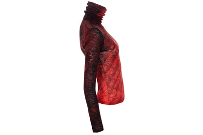 2000s Italian designer wool abstract turtleneck long sleeves top / Made in Italy