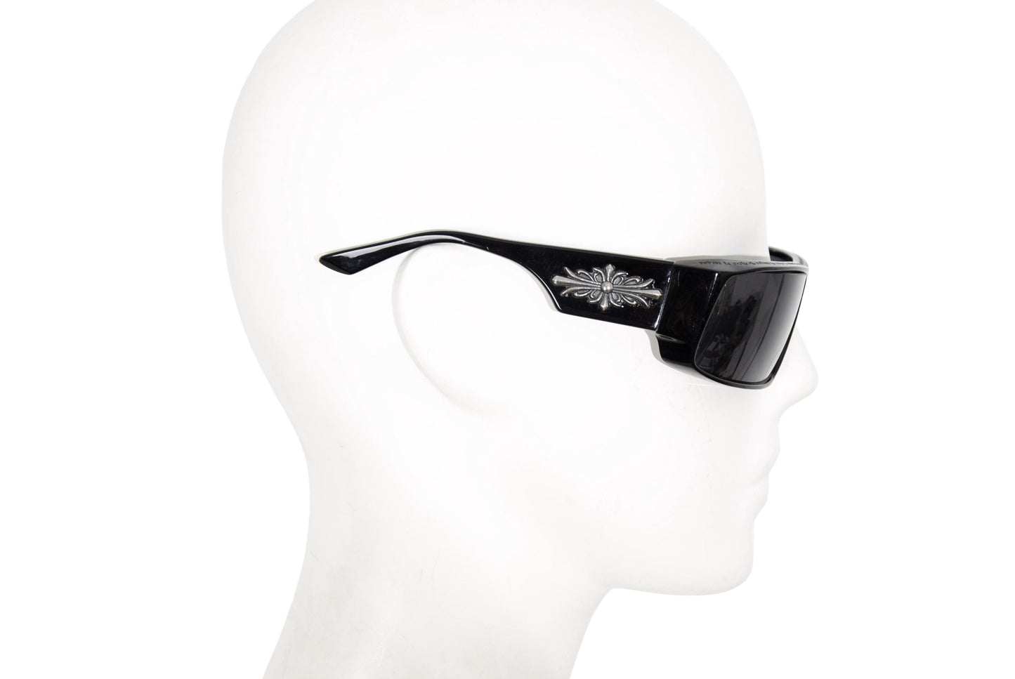 Vintage Robert La Roche sterling silver 925 cross wraparound black acetate sunglasses