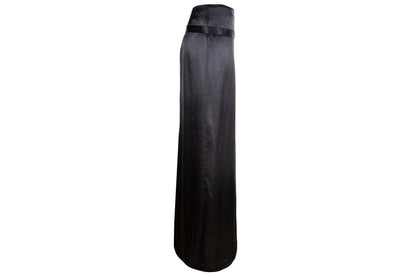 Early 2000s Costume National 100% silk black maxi skirt / Made in Italy