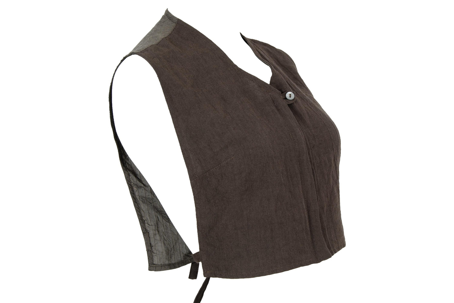 Vintage Collection Privée? ramie cropped zip front vest / Made in Italy
