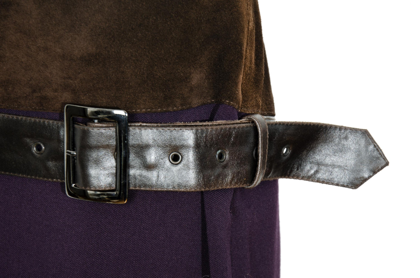 F/W 2002 Simultaneous suede and wool buckle belt skirt / Made in Italy