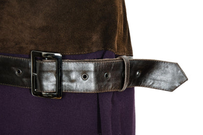 F/W 2002 Simultaneous suede and wool buckle belt skirt / Made in Italy