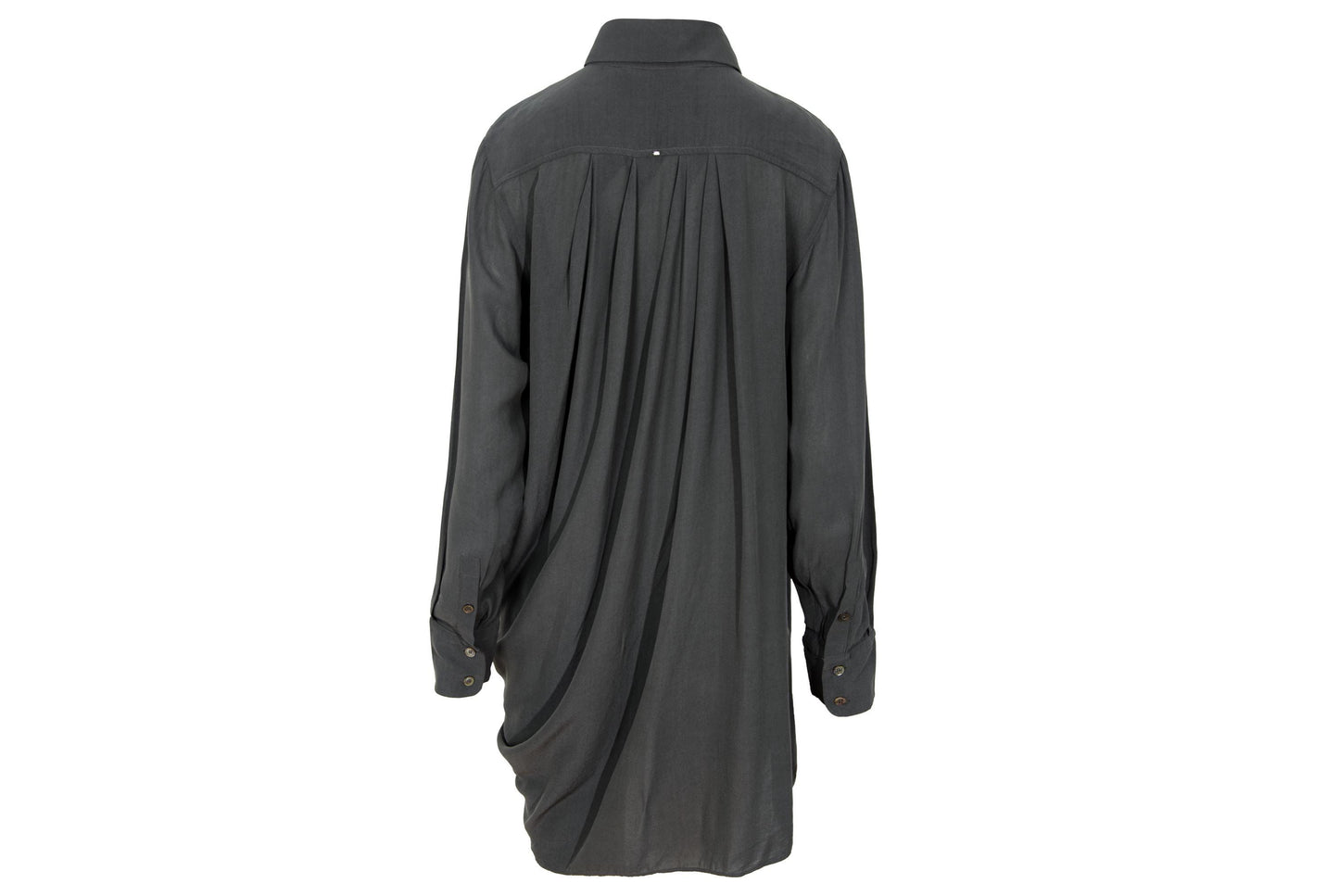 2000s Sportmax asymmetric draped charcoal grey shirt