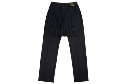 Vintage Dries Van Noten 100% wool black pants with overskirt