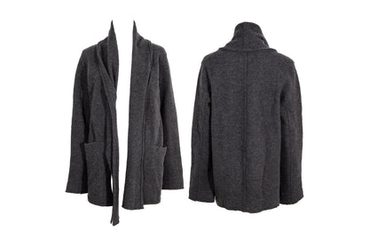 Vintage Pas de Calais 100% wool open front shawl collar coat