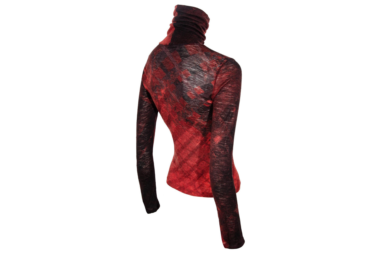 2000s Italian designer wool abstract turtleneck long sleeves top / Made in Italy