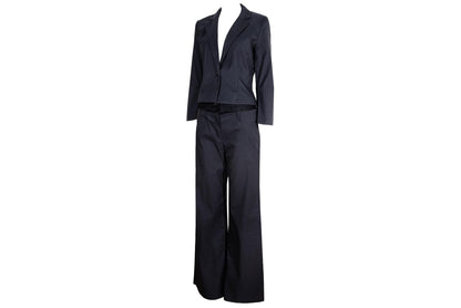 S/S 2002 Marcel Marongiu two piece suit with black lace details / Made in France
