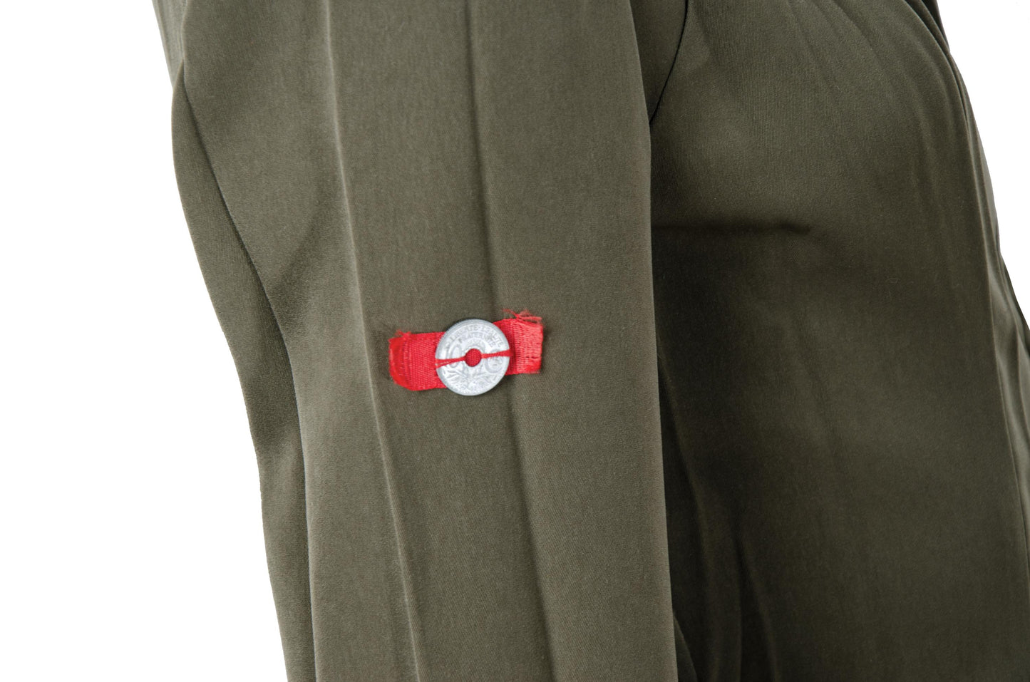 Vintage French brand permanent pleats army green two piece suit / Made in France