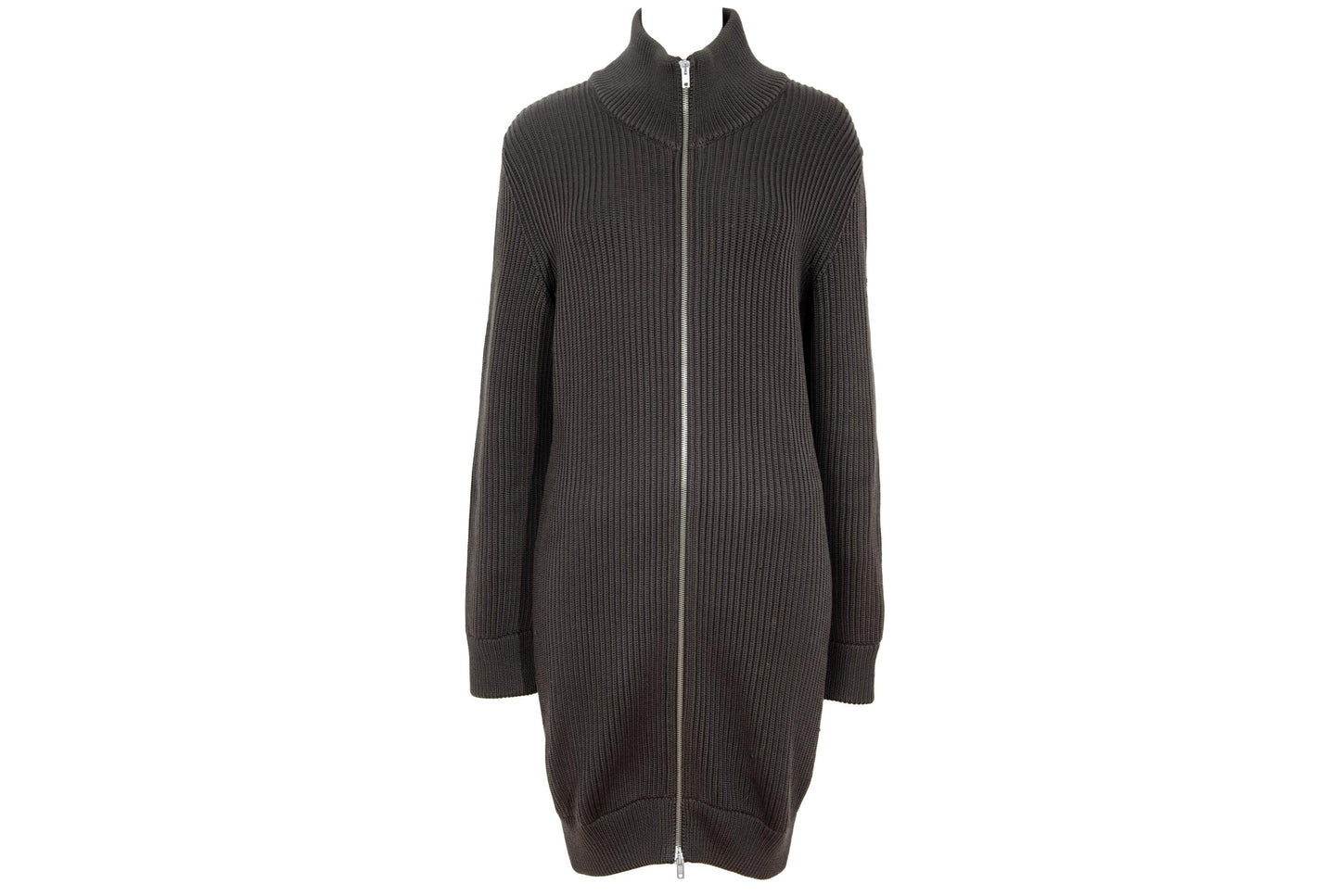 Vintage Martin Margiela 100% wool rib knit high collar zip front sweater
