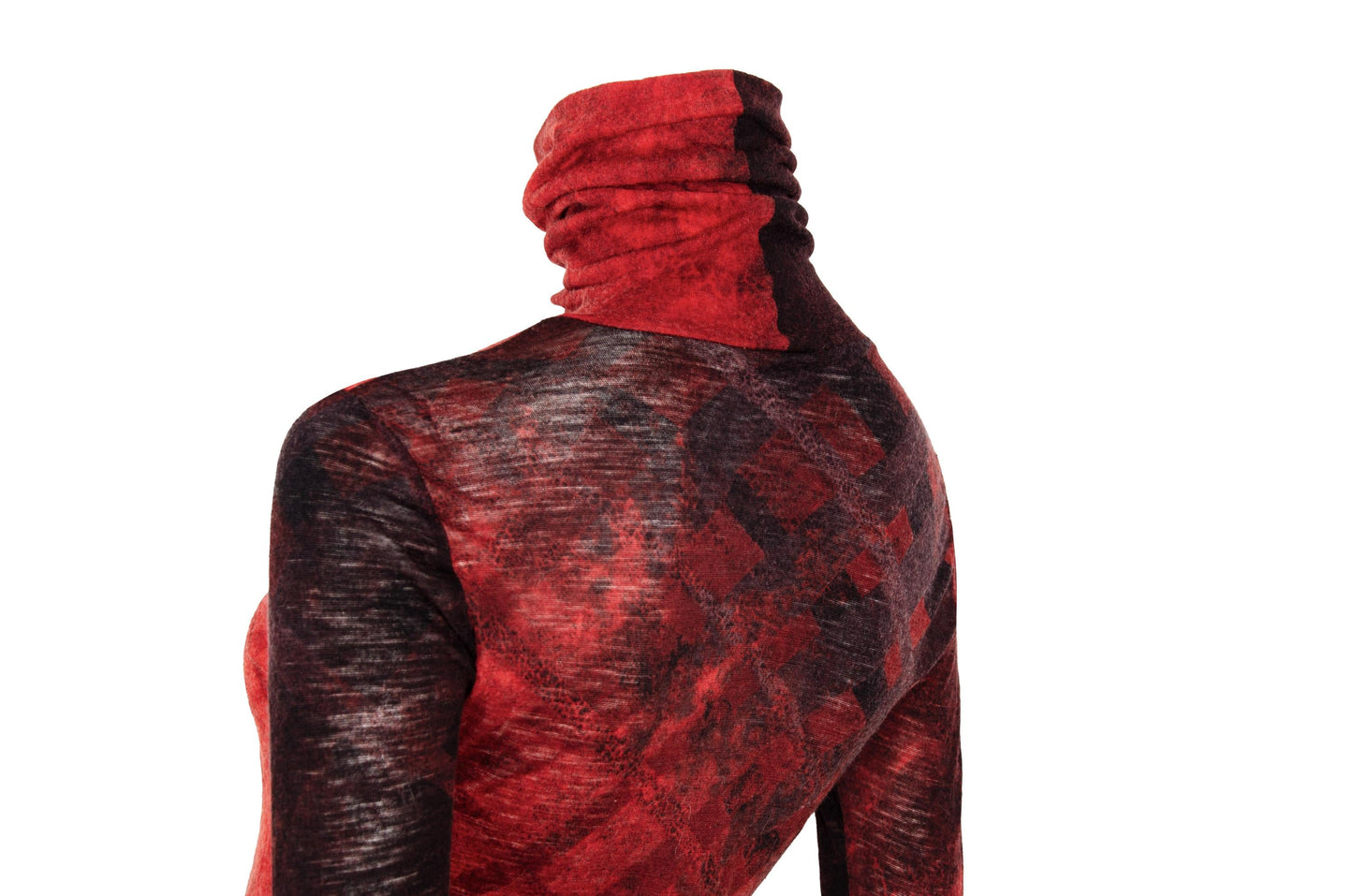2000s Italian designer wool abstract turtleneck long sleeves top / Made in Italy