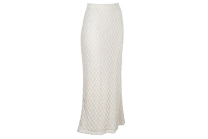 Vintage Y's "I Wish" by Yohji Yamamoto cream lace maxi skirt / Made in Japan