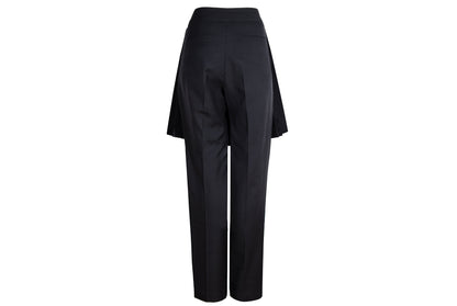 Vintage Dries Van Noten 100% wool black pants with overskirt