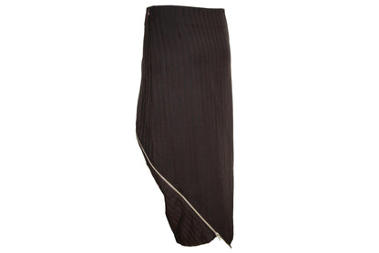 Vintage Collection Privée? wool blend brown striped avant garde skirt / Made in Italy