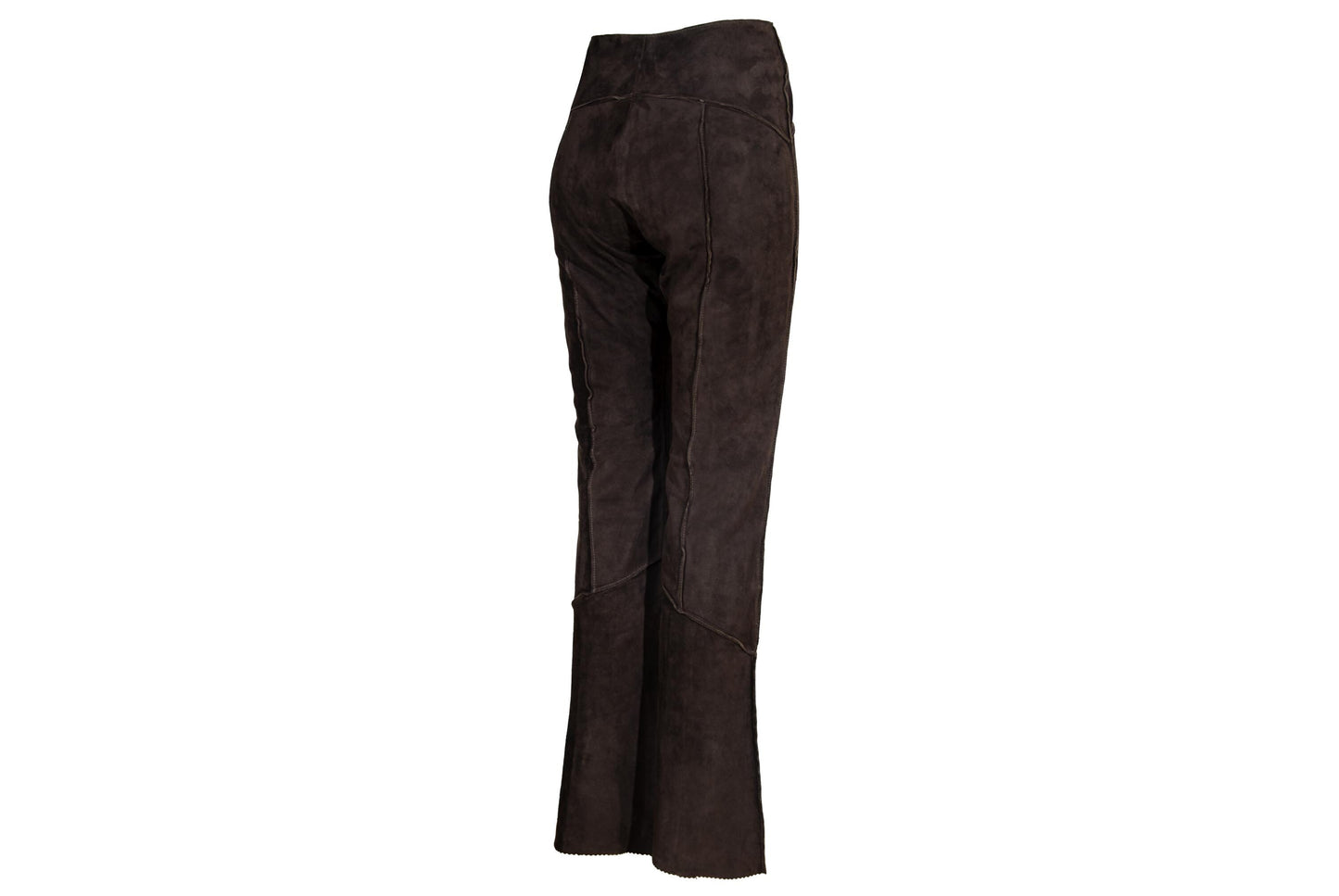 2000s low waisted brown suede corset bootcut pants / Made in Italy