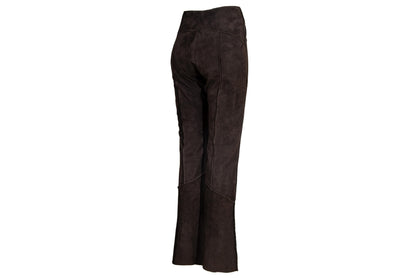 2000s low waisted brown suede corset bootcut pants / Made in Italy