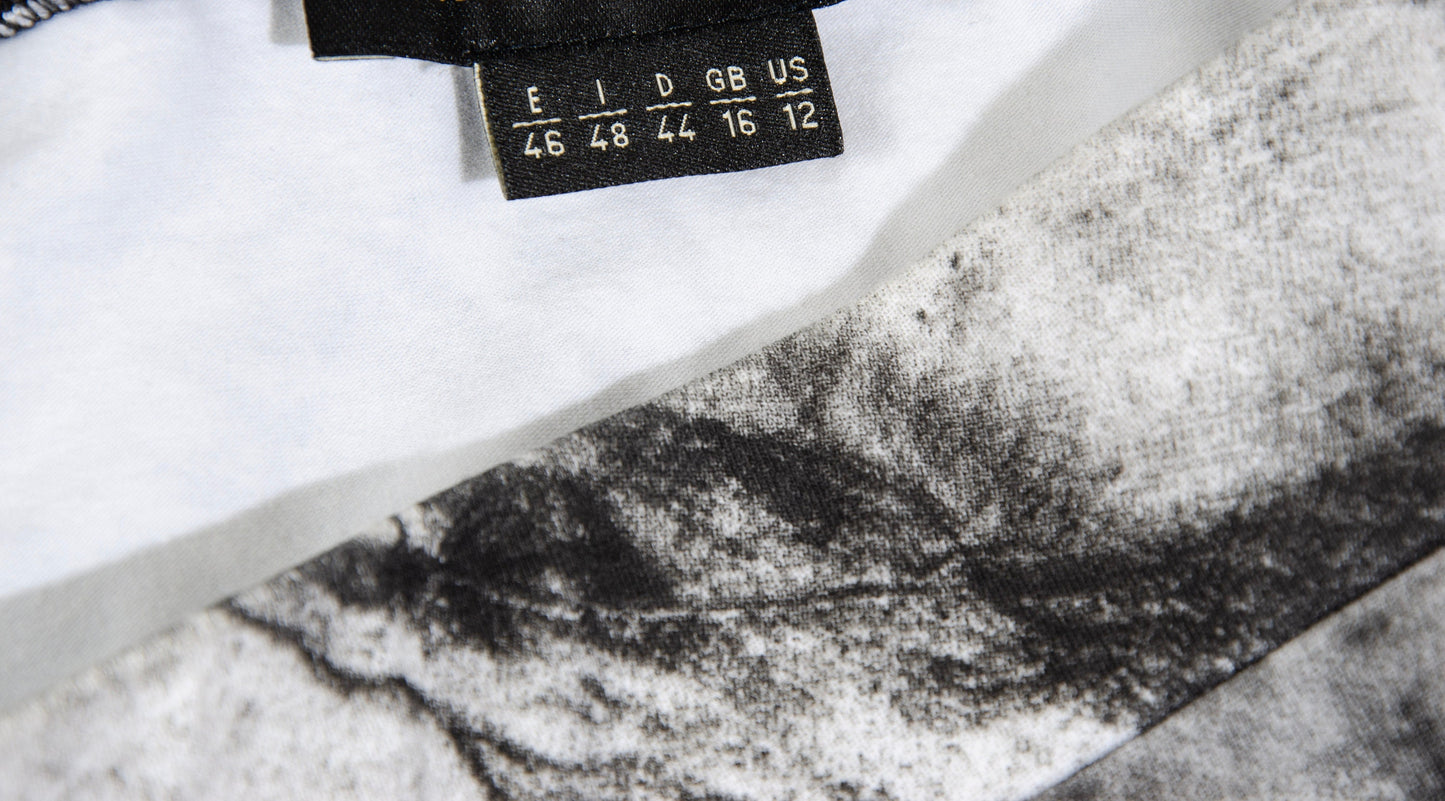 Vintage black and white charcoal drawing greek statue print skirt / Made in Spain