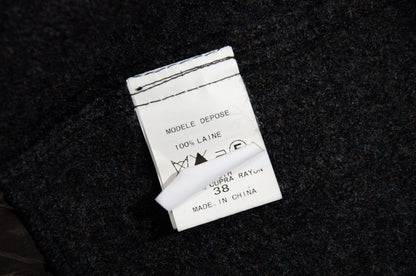 Vintage Pas de Calais 100% wool open front shawl collar coat