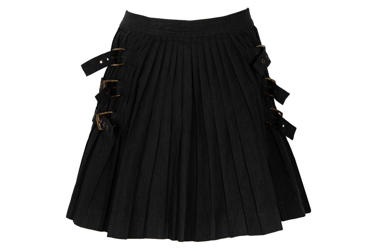 Vintage Antonio Berardi Pleated Mini Skirt Buckle Strap, Military Style