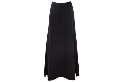 F/W 2001 Simultaneous black wool maxi skirt with back pleats and utilitarian patch pockets