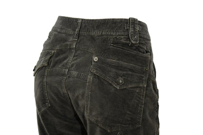 2000s Gaetano Navarra low waist military inspired multi pocket velvet cargo pants