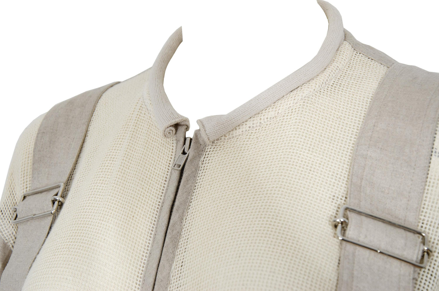 Vintage Japanese designer cropped harness linen jacket with mesh panels