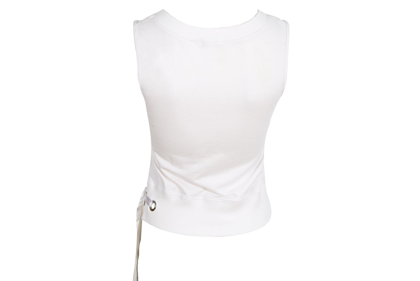 2000s "Girl" organza ribbon embroidered spellout tank top