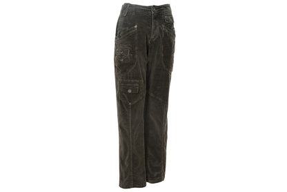 2000s Gaetano Navarra low waist military inspired multi pocket velvet cargo pants