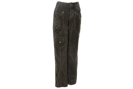 2000s Gaetano Navarra low waist military inspired multi pocket velvet cargo pants