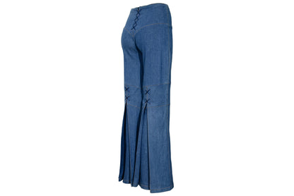 S/S 2002 Fatima Lopes denim lace-up corset style flared jeans