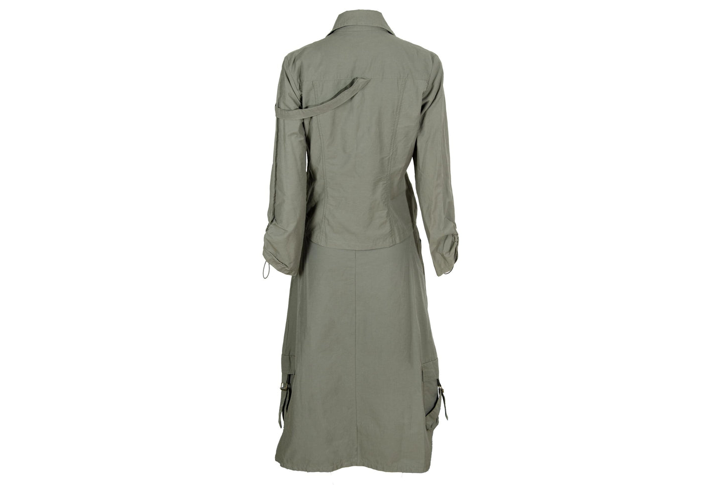 2000s French brand utility two piece set with ruched details / Made in France