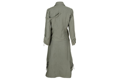 2000s French brand utility two piece set with ruched details / Made in France