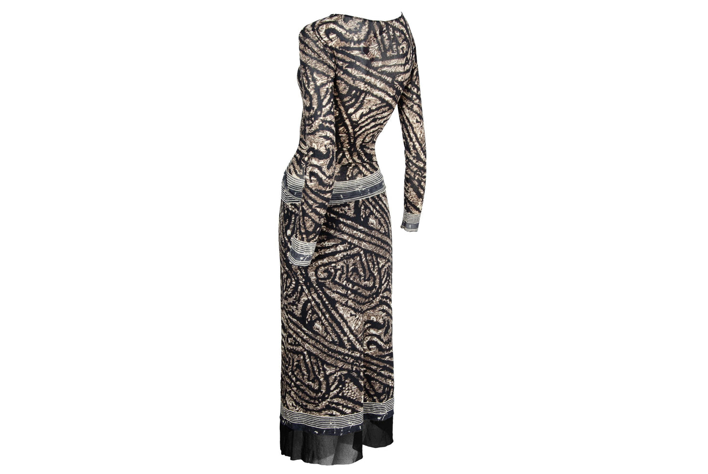 90s two piece sheer mesh set with baroque collage / Made in Italy