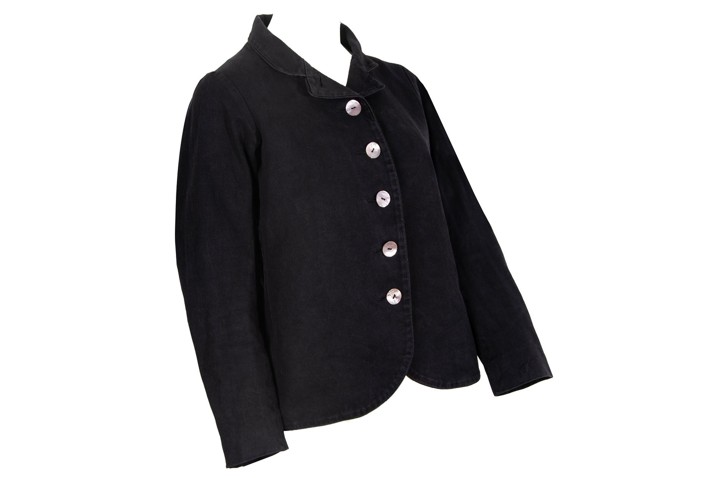 Marc Le Bihan cotton & silk structured rounded button front jacket / Made in France
