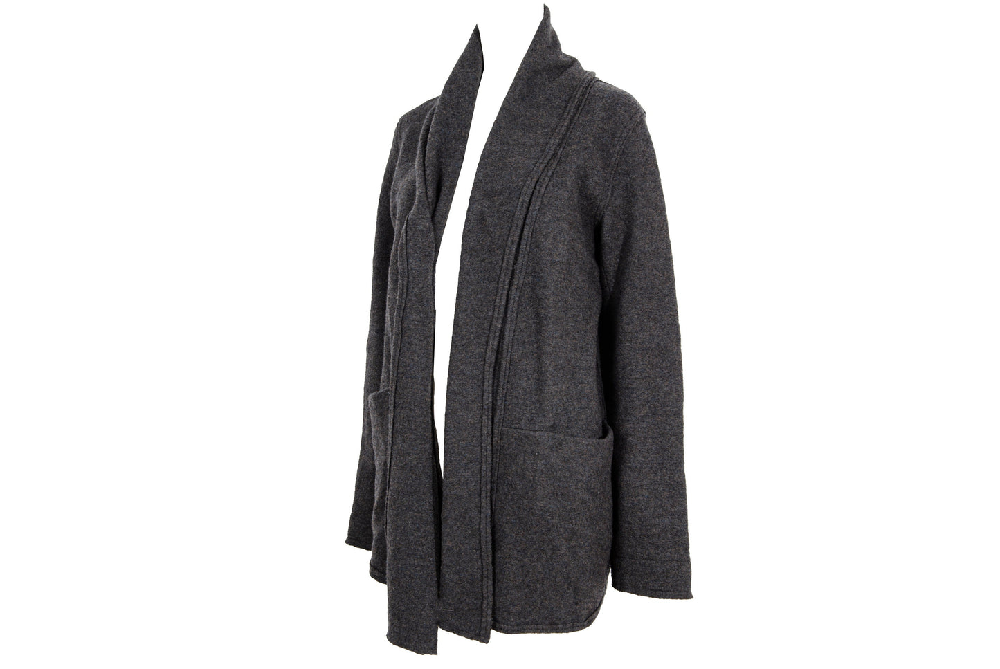 Vintage Pas de Calais 100% wool open front shawl collar coat