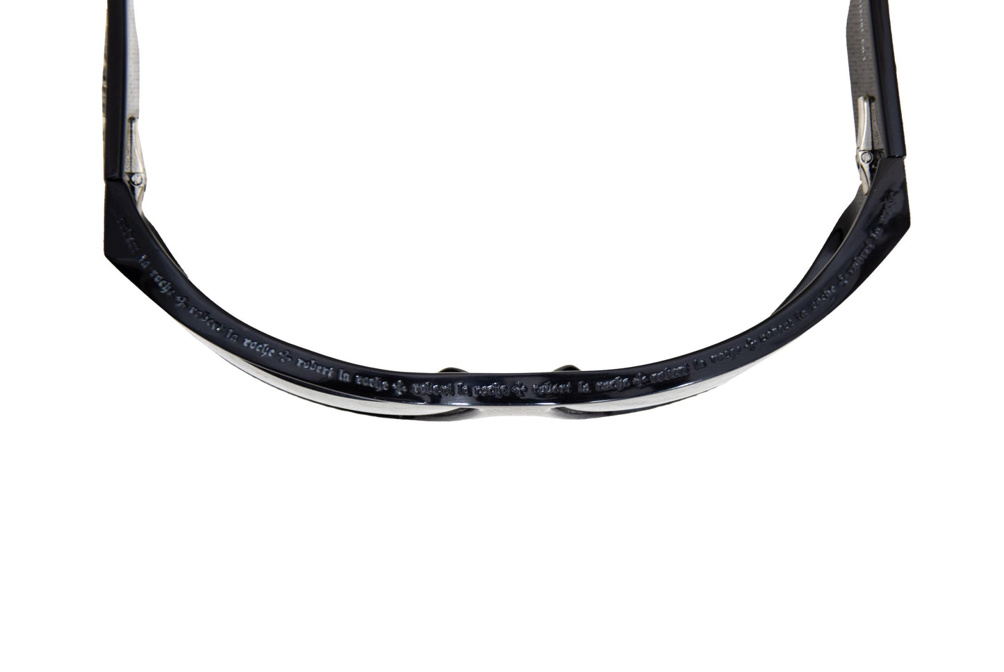 Vintage Robert La Roche sterling silver 925 cross wraparound black acetate sunglasses