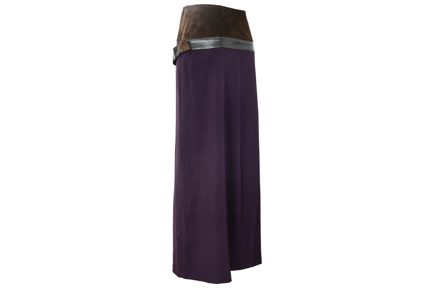 F/W 2002 Simultaneous suede and wool buckle belt skirt / Made in Italy