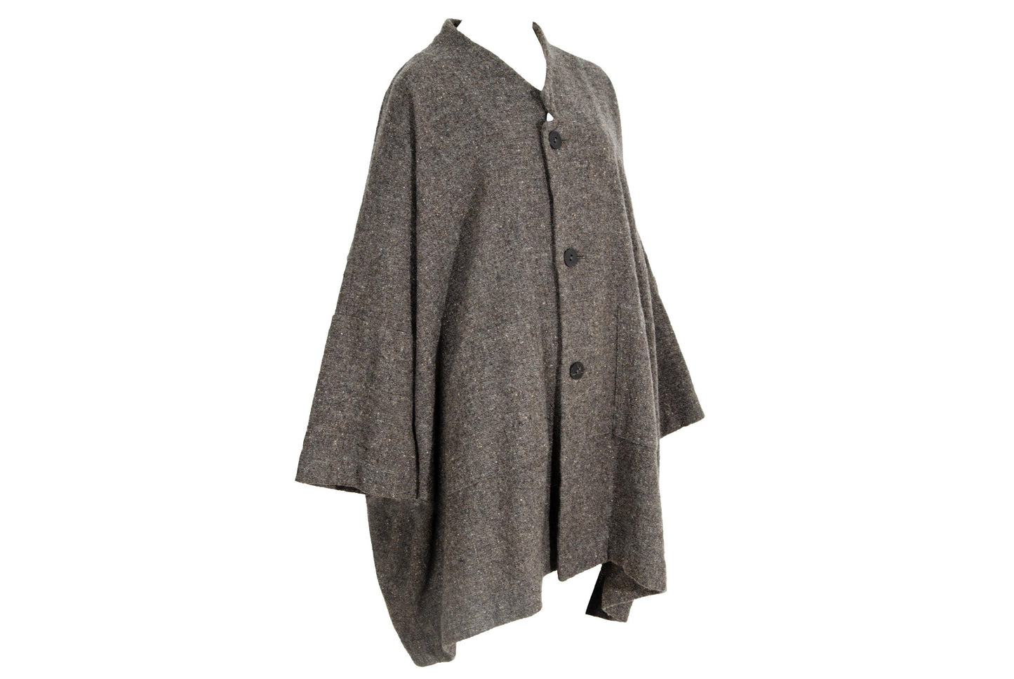 90s Shirin Guild 100% wool boxy button front blanket coat / Made in England