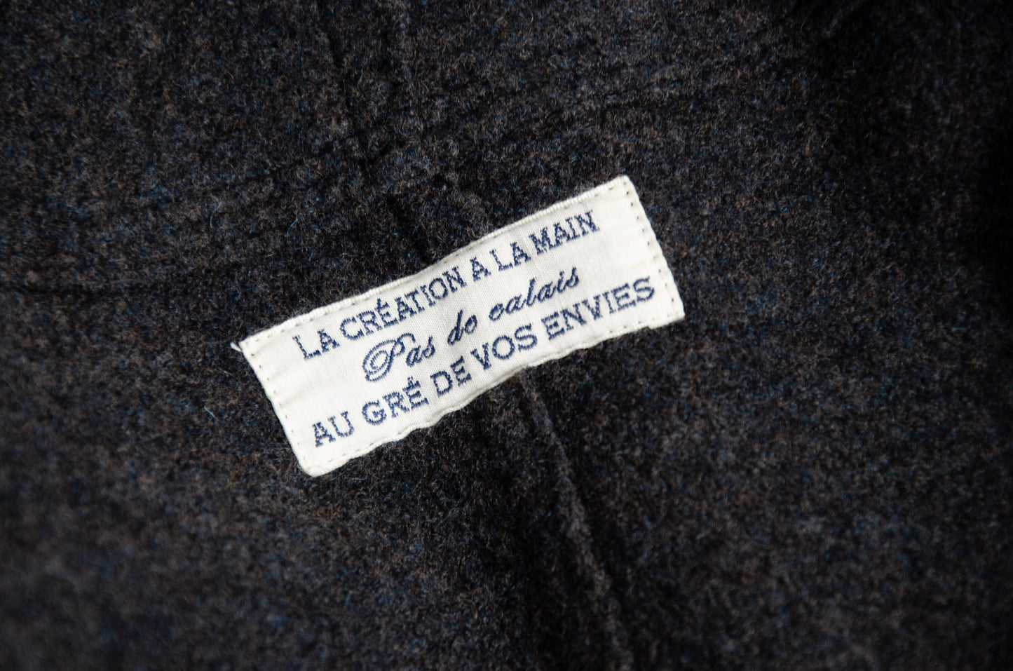 Vintage Pas de Calais 100% wool open front shawl collar coat