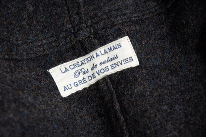 Vintage Pas de Calais 100% wool open front shawl collar coat